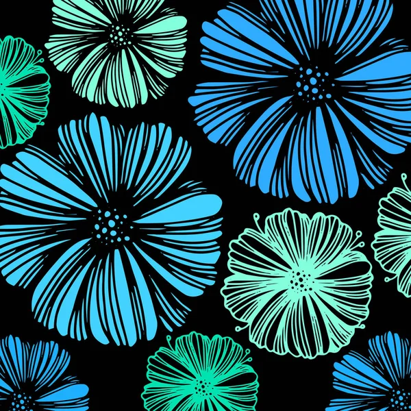 Flor, vector, floral, fondo, diseño, ilustración, patrón, decorativo, abstracto — Archivo Imágenes Vectoriales