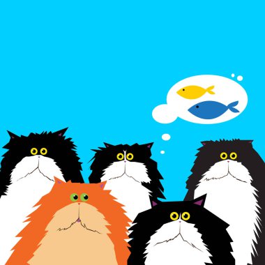 Yeşil gözleri vektör ile kara kedi