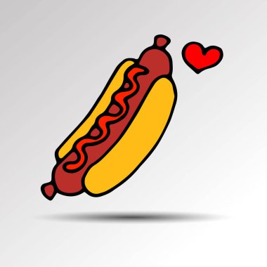 vektör çizim yiyecek topuz ketçap aperatif yemek