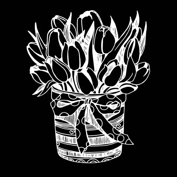 Silhouette Fleur de tulipe. Œuvre vectorielle. Cadeau pour fille et femmes . — Image vectorielle