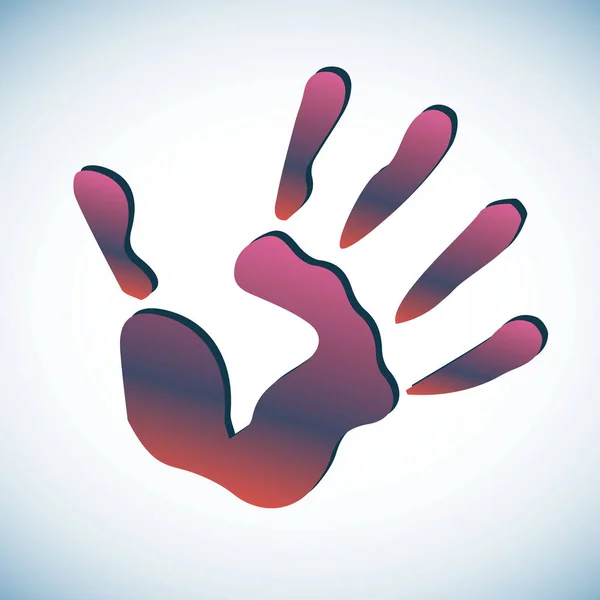 Vector color hand handprint human print — Stock Vector