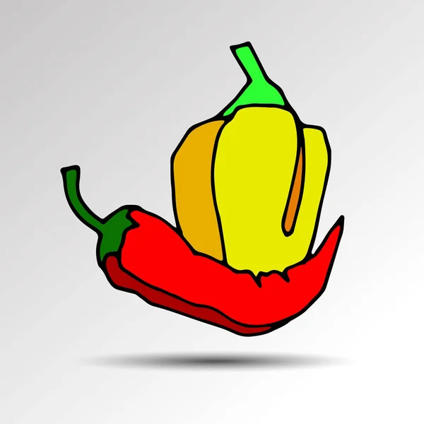 Pepper vector illustration food vegetable red sweet — Stock Vector