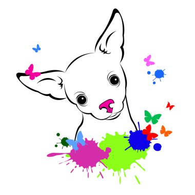 köpek vektör komik küçük ev kulaklı arka plan