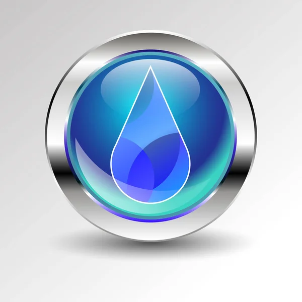 Víz illusztráció csepp szimbólum kék természet ikon — Stock Vector
