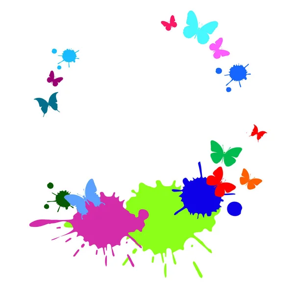 Vecteur papillon insecte art blanc décoratif couleur — Image vectorielle