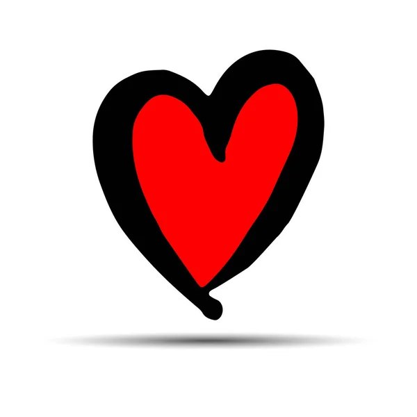 Hart vector rode dag symbool element liefde pictogram ontwerp kleur romantisch — Stockvector