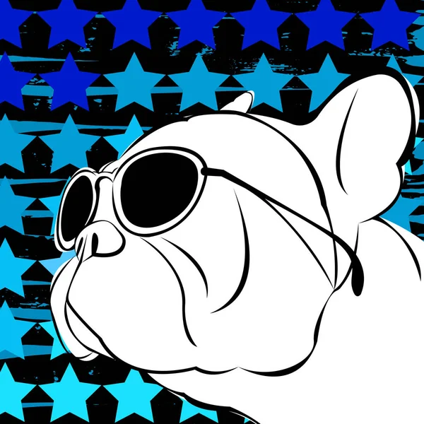 vektör yakın aile içi köpek Fransız Bulldog ırkı portresi