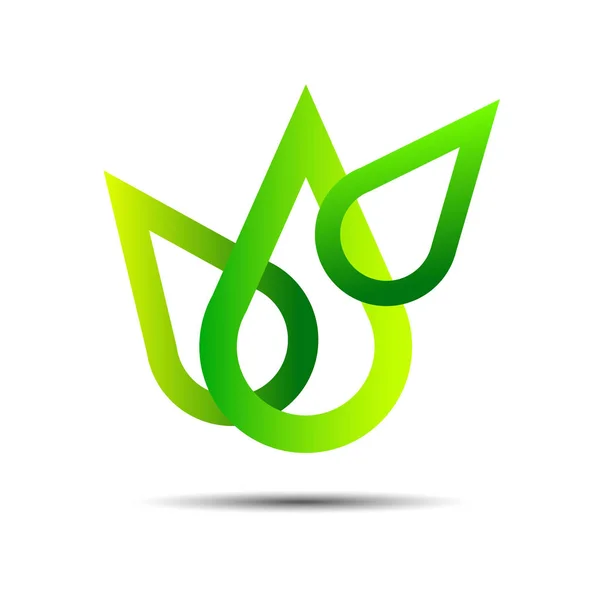 緑の自然の葉ベクター エコ環境植物生態学 — ストックベクタ