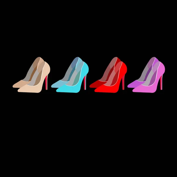 Illustration de mode vectorielle silhouette croquis chaussures design — Image vectorielle