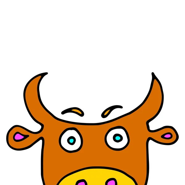 Cow vector cartoon farm cute animal illustration — Stock Vector