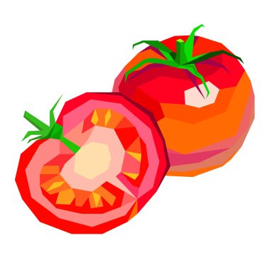 Domates. Gıda, sebze, kırmızı, organik, sağlıklı, vejetaryen, illüstrasyon