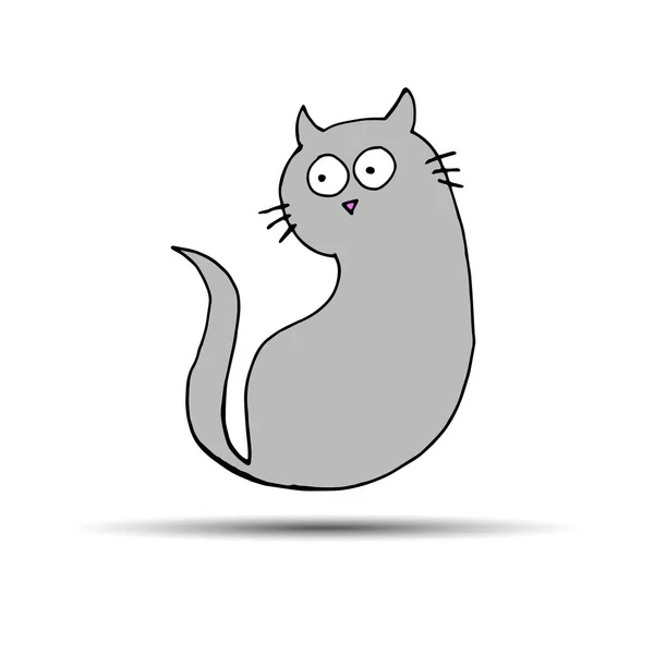 Gato vetor gatinho animal preto gato desenho — Vetor de Stock