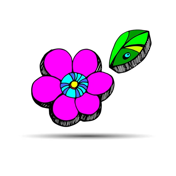 Flor diseño vector hoja elemento ilustración planta — Archivo Imágenes Vectoriales