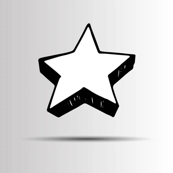 Vektor-ikonen. glänsande gyllene stjärnan på vit bakgrund — Stock vektor