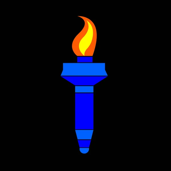 Fackel, Feuer, Flamme, Vektor, Symbol, Zeichen, Illustration, Sport, Hitze, Flamme, Symbol — Stockvektor