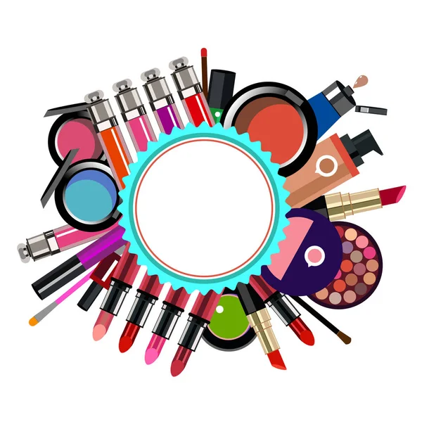 Diseño de maquillaje femenino de moda vector glamour — Vector de stock