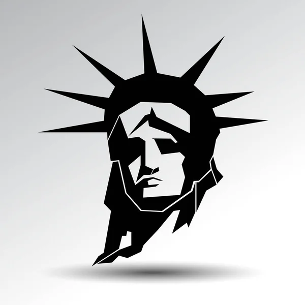 Άγαλμα της Ελευθερίας. Νέα Υόρκη ορόσημο. Αμερικάνικο σύμβολο. Σκιαγραφία διανύσματος — Διανυσματικό Αρχείο