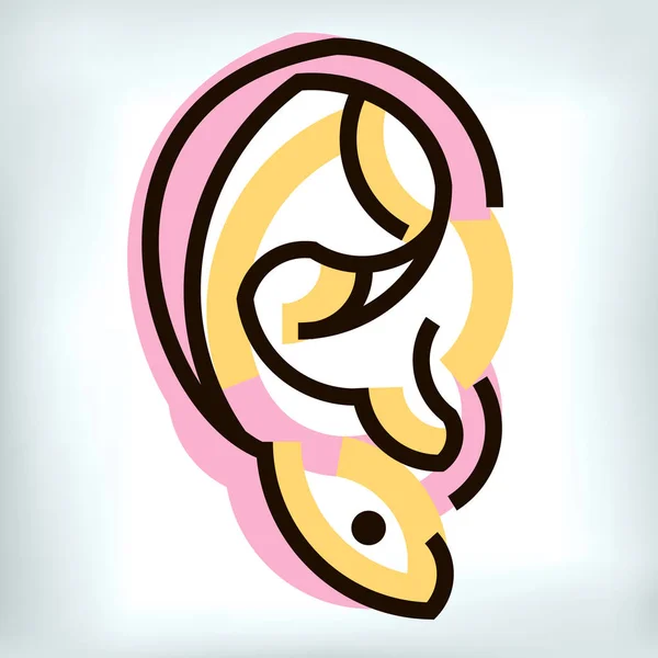 Oído vector ilustración gráfico nariz humana — Archivo Imágenes Vectoriales