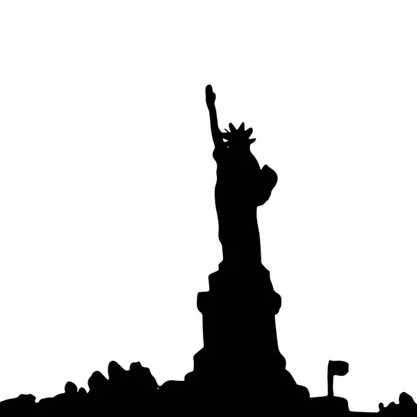Estátua da Liberdade. Um marco de Nova Iorque. Símbolo americano. Sílhueta vetorial —  Vetores de Stock