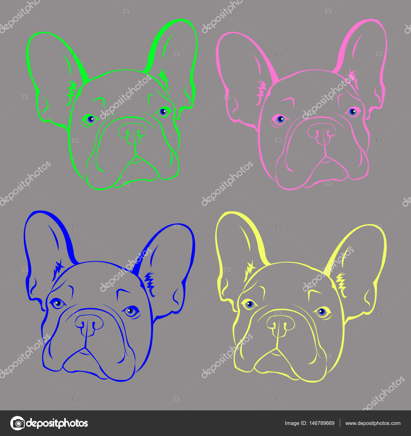 Cane vettore razza sveglio dell animale domestico animale del bulldog francese — Vettoriale Stock