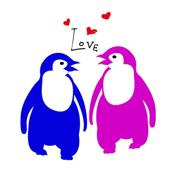 Pingüino, tierna, ilustración, vector, caricatura, blanca, negro, pájaro, feliz, animal — Vector de stock