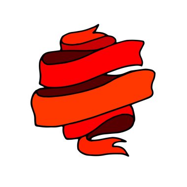 Yay ve kurdeleler vektör kümesi. Elle çizilmiş mürekkep beyaz arkasında şeritler