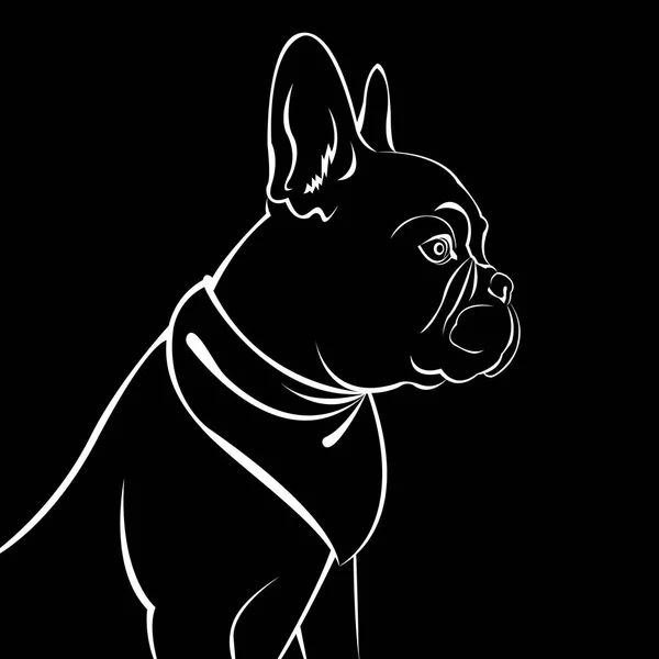 Anjing vektor berkembang biak hewan peliharaan lucu bulldog Perancis - Stok Vektor