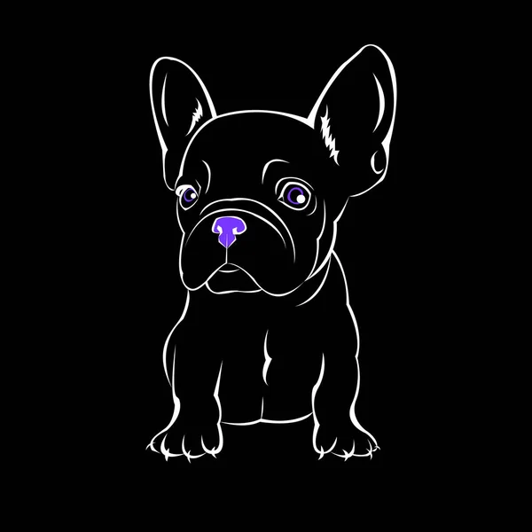 Chien vecteur race mignon animal animal bouledogue français — Image vectorielle