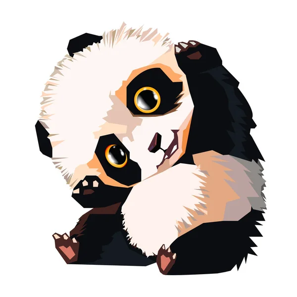 Vector panda oso blanco naturaleza animal — Vector de stock