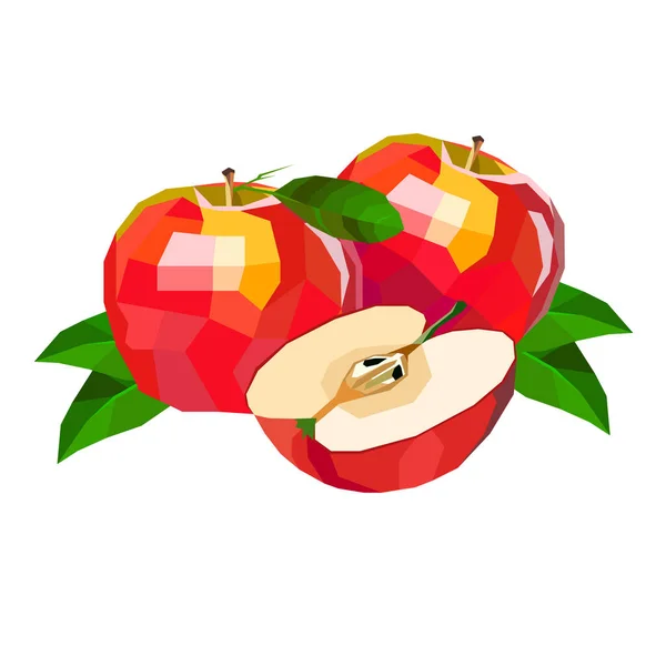 Vektor Frucht Blatt Illustration Apfel frisch Natur — Stockvektor