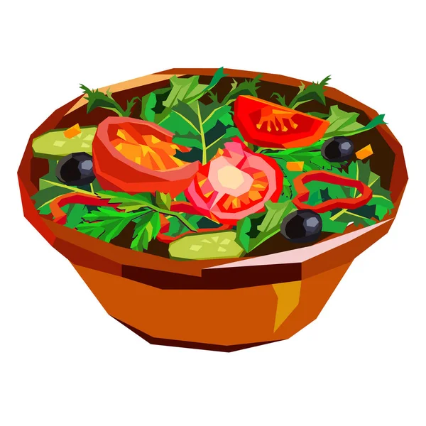 Let's make a salad! salad, food, healthy, tomato, organic, vegetable, vegetarian — Stock Vector