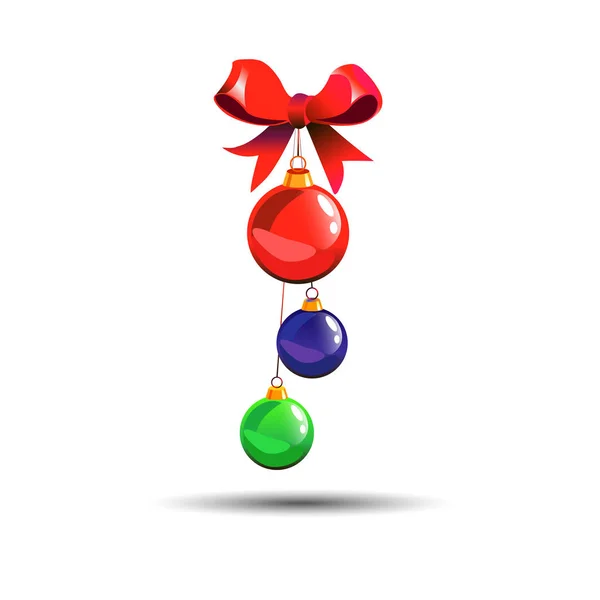クリスマス ボール。クリスマスの装飾、休日の図、年 — ストックベクタ