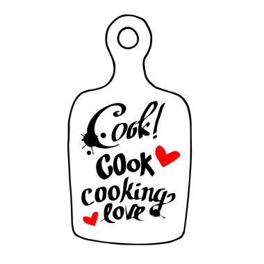 Lezzetli bir şeyler pişirmek poster kesme tahtası yazı sağlar.