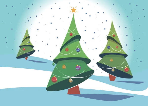 Vánoční obrázek stromu vektorové sváteční výzdobou — Stockový vektor