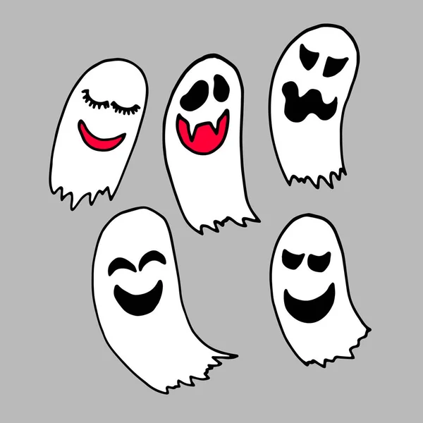 Fantasma vector halloween espeluznante ilustración dibujos animados miedo — Vector de stock