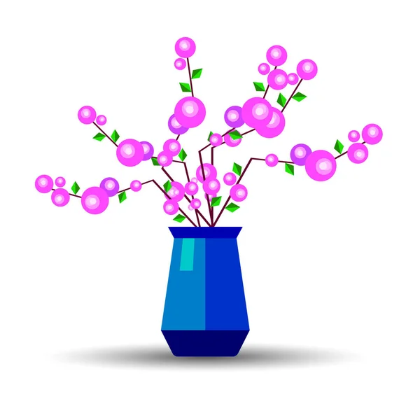 Bunga, vas, vektor, dekorasi, ilustrasi, dekoratif, alam, tanaman - Stok Vektor