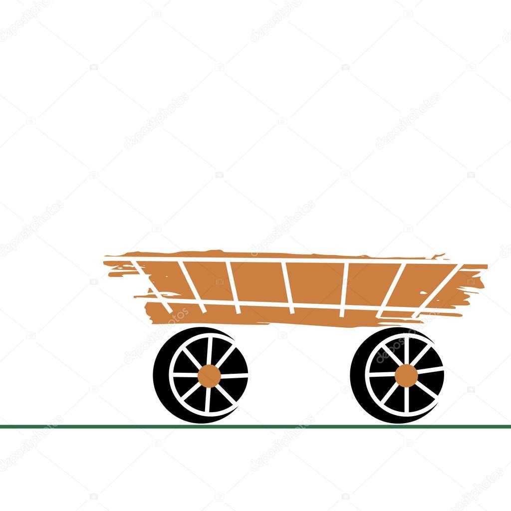Cart horse vector people traditional illustration transport
