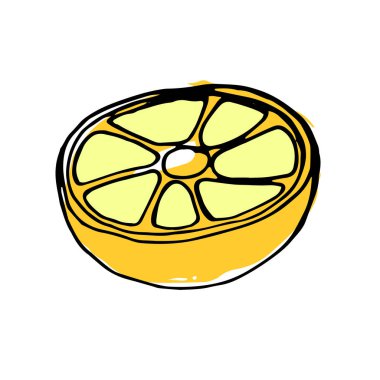 limon, gıda, meyve, narenciye, portakal, vektör, sarı, taze, olgun, dilim