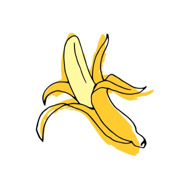 muz, illüstrasyon, taze, meyve, yemek, olgun, sarı