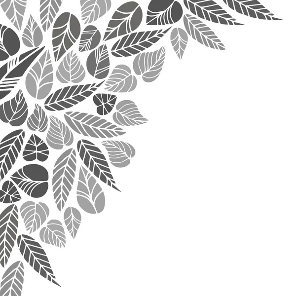 Collection de feuilles - vecteur. laisse des silhouettes grises. formes différentes — Image vectorielle