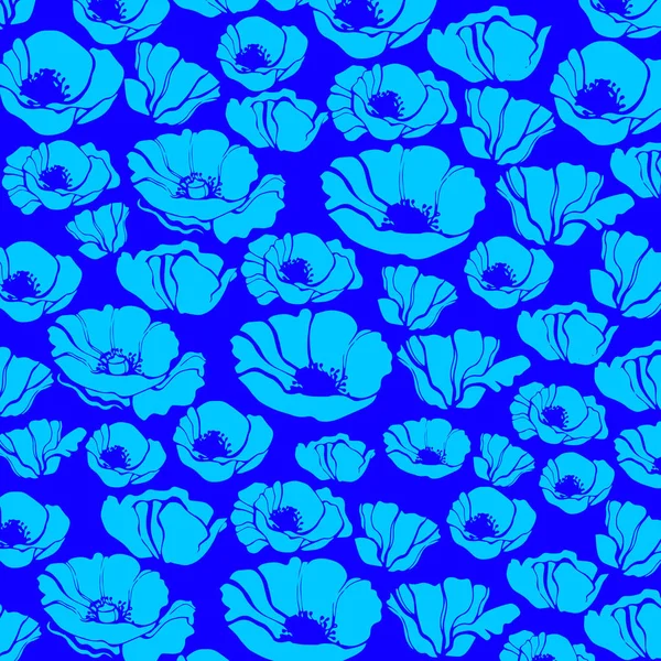 Amapola naturaleza flor vector planta patrón dibujo ilustración diseño — Vector de stock