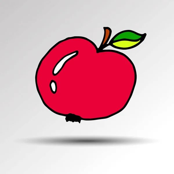 Vektör meyve yaprak illüstrasyon elma taze doğa — Stok Vektör