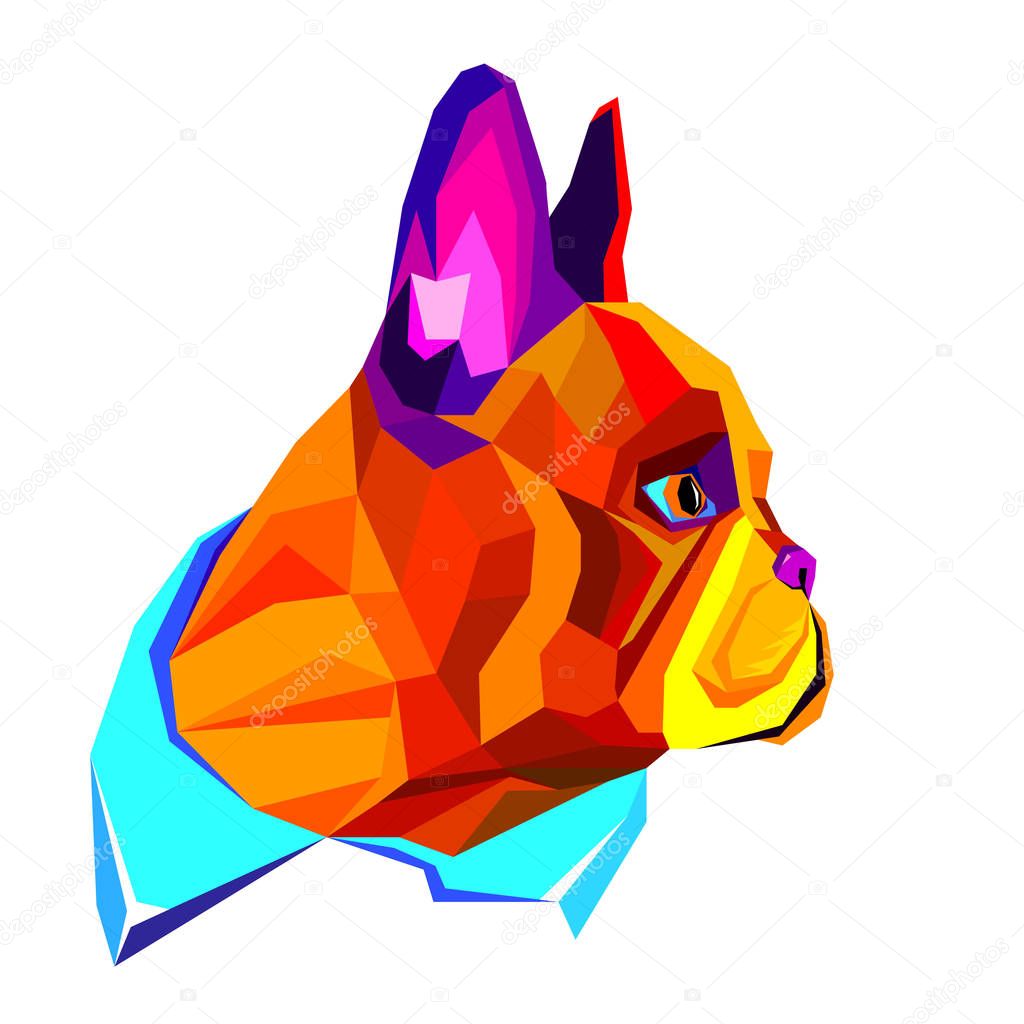 dog vector breed cute pet animal bulldog french