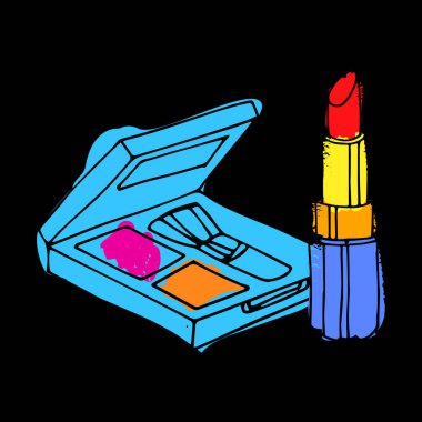 vektör, moda, kadın, makyaj, tasarım, glamour, fırça, bakım, Cilt, güzel