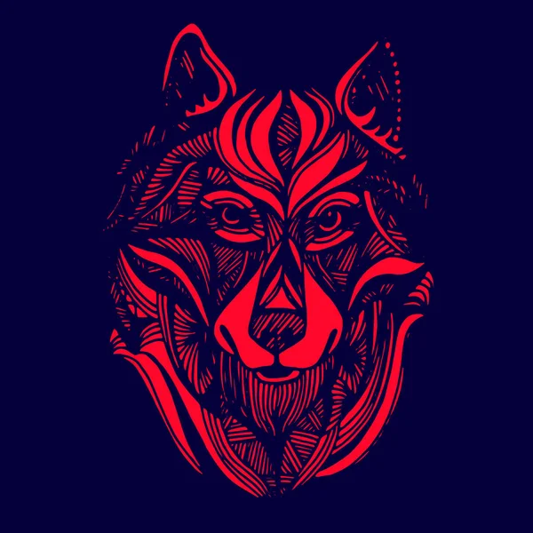 Portrait de loup. Illustration géométrique polygonale vectorielle abstraite. Mascotte de loup . — Image vectorielle