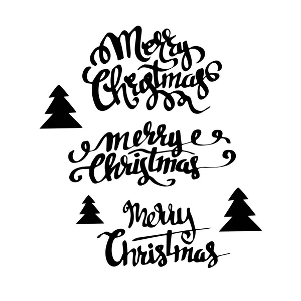 Vánoční nápisy. Veselé Vánoce ručně kaligrafie písma. Vánoční přání. Veselé Vánoce rukopisné písmo. — Stockový vektor