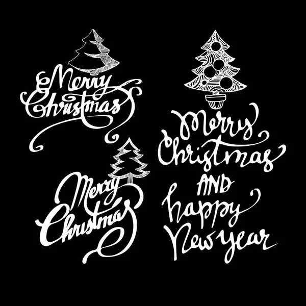 Banderas de Navidad. Feliz Navidad caligrafía manuscrita de fuente. Tarjeta de Navidad. fuente Merry Christmas hand written . — Vector de stock