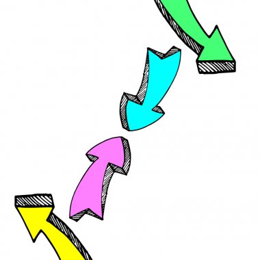 Ok koleksiyonu tasarımınız için kroki. Oklar ve çizgiler. gri bir arka plan üzerinde vektör oklar. Farklı vektör okları kümesi