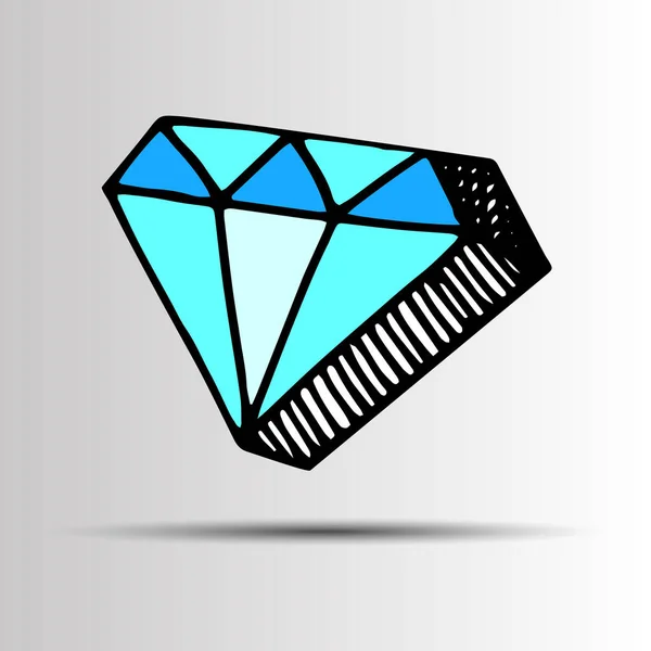Diamant vector kristallen briljante glanzende edelsteen pictogram edelsteen sieraden duur — Stockvector