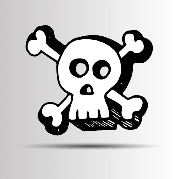 Skull vector dead skeleton halloween illustration cartoon — Stock Vector